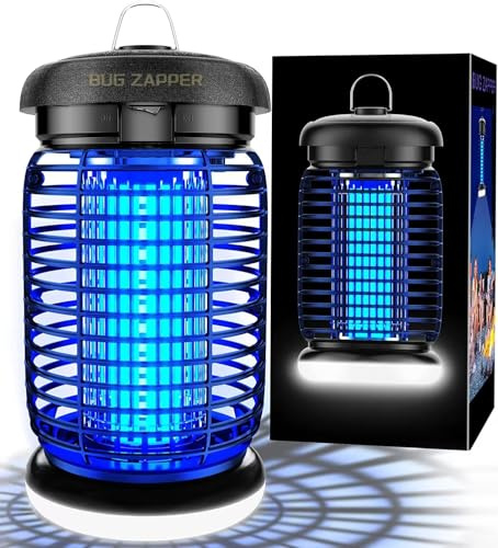 seenlast Insektenvernichter Elektrisch Mit LED-Licht, Mückenlampe 15W 4200V Mückenfalle Mückenschutz Fliegenfalle Elektrisch Mückenabwehr, für Mücken,Motten,Fliege,Spinnen, Wasserdicht IPX4