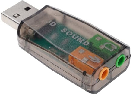 hogtnd USB auf-3, 5-mm Mikrofon Mikrofon Adapter, 3D Soundkarte für Headsets, Lautsprecher, Hörkonverter, USB auf Hör Adapter