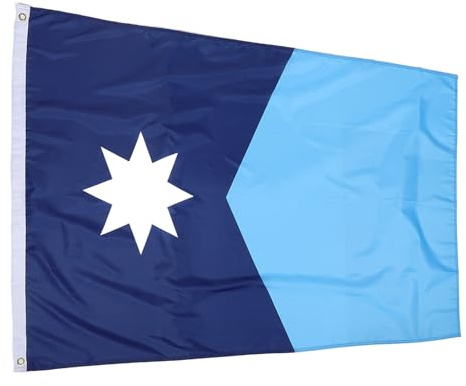 Luxshiny Bandera Decoloración Minnesota del Estado de Pongee Policster Resistente la en para Adorno Interior y Exterior Espacios al Aire Libre