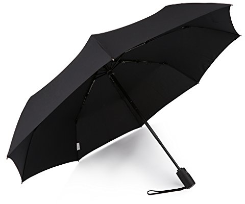 Kobold 3-fach gefalteter Regenschirm mit automatischem Öffnen/Schließen, winddicht, Schwarz 2, Schwarz , Medium