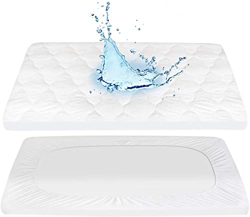 Dudu N Girlie Matratzenschoner, gesteppt, wasserdicht, Reisebett (65 × 95 cm)