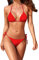 Tainehs Bikini für Damen, Neckholder, Dreieck-Design, sexy Tangahöschen zum Binden auf beiden Seiten., Rot/Ausflug, einfarbig (Getaway Solids), Medium