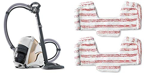Polti Unico MCV85 TOTAL CLEAN et TURBO Multifonction 3 en 1 Aspirateur et Nettoyeur Vapeur, 6 Bar + Polti Kit 2 serpillères avce pare choc pour Unico