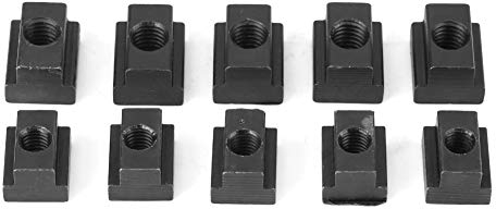 MAGT T-Nutmuttern, M8/10-Gewinde der Muttern M8/10 mit schwarzem Oxid-Finish, in T-Nuten von Werkzeugmaschinen, M10, 5 Stück