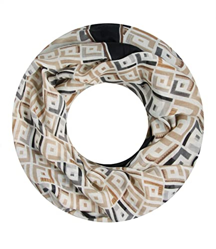 Majea Damen Loop Schal Schlauchschal Halstuch (880024) (schwarz 16)