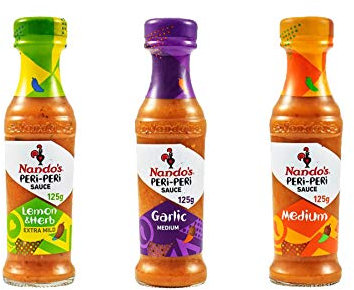 Nando's Peri-Peri Sauce Selection Medium, Lemon & Herb, Garlic 125g Each