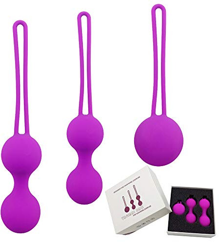 Bolas Chinas Suelo Pelvico de Silicona Medica Bolas Chinas Terapeuticas Masajeador de la Salud Kegel Ejercitador Vibrador Kegel Balls para Mujer (Púrpura)