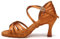 AOQUNFS Donna Scarpe da Ballo Latino Americano Raso Tacco Scarpe da Salsa Tango Bachata Samba Rumba da Pratica e Performance,2324-7.5-Marrone,EU37