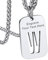 Bandmax Militärische Dog Tag Halskette Kette hohl Buchstabe W Erkennungsmarke mit Edelstahl Weizenkette 55+5cm schlicht Initiale Modeschmuck für Männer
