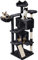 costoffs 144.5cm Cat Tree Tower Cat Scratching Climbing Post with 2-Condo/ 3-Perch/Scratching Pad/ 2 Cat Poms, Black