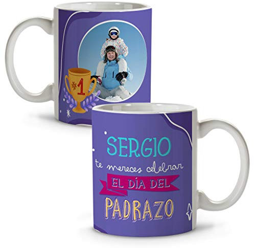LolaPix Taza Día del Padre Personalizada con Foto. Tazas Originales para Regalar. Regalos Día del Padre. Mejor Padre del Mundo. Regalos para Padres. Regalo personalizado. Varios diseños. Padrazo