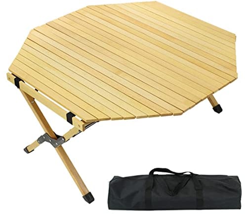 PYapron Klapptisch Campingtisch Bambus Falttisch Leichte Beine aus Aluminiumlegierung Anti UV Beschichtung mit Tragetasche für 2 Bis 6 Personen Camping Garden Indoor-Outdoor Aktivitaten