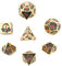 DollaTek Dragon Pattern DND Metal Dice Set Used for Dungeon and Dragon DND Dice Game (with Black Bag) - Gold