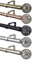 Your Home Online Gardinenstange, ausziehbar, 28 mm, Metall, gebürstetes Chrom, Messing, Kupfer, Schwarz, komplettes Set mit Osaka-Endstück (3–4 m, mattschwarz)