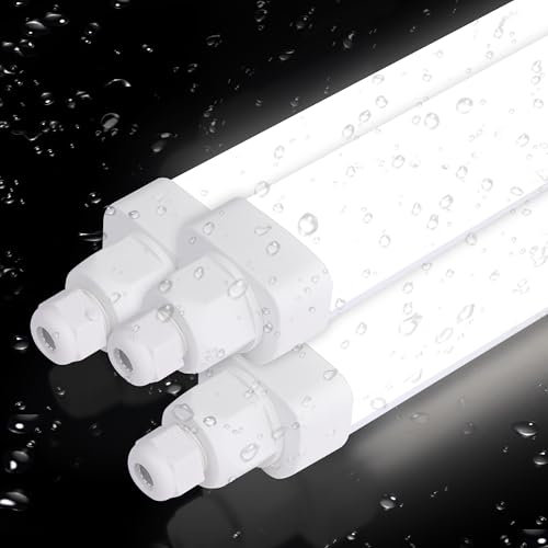 Allesin Premium 120lm/w, [3er Pack] Feuchtraumleuchte LED 150CM, 45W 5400LM Led Röhre, Neutralweiß Reihenschaltung Kellerlampe IP65 Wasserfest Werkstattlampe Leuchtstoffröhre Leuchte