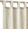 KOUFALL Beige Vorhänge, 114 cm Länge für Landhaus-Küche, rustikale Vorhänge aus Sackleinen, durchscheinende Baumwollvorhänge für Café, Hellbraun