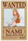 NANXIANG Anime One Piece Wanted Poster Nami Artworks Leinwandposter Wandkunst Drucke Home Modern Decor 30 x 45 cm