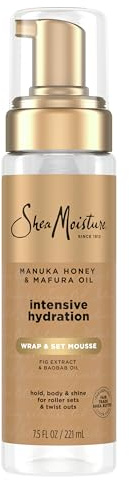 Shea Moisture Manuka Honey & Mafura Oil Wrap & Set Mousse Hydrating Made for Hold, Body, & Shine 7.5 oz