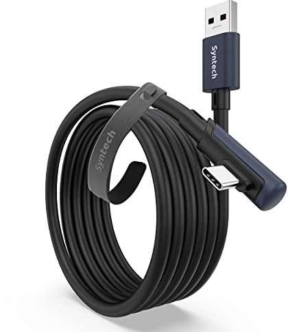 Syntech Cable Link De 3 Metros Compatible Con Oculus/Meta Quest 3/Meta Quest 3S, Quest2/Pro/Pico 4/Ultra Accesorios Y Pc/Steam Vr, Transferencia De Datos De Alta Velocidad, Negro