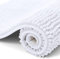 smiry Non Slip Chenille Bath Mat, 50 x 80 cm, Extra Soft Bathroom Mat, Super Absorbent Fluffy Bath Mats for Bathroom Floor, Machine-Washable Dry Bath Rug Foot Mat, White