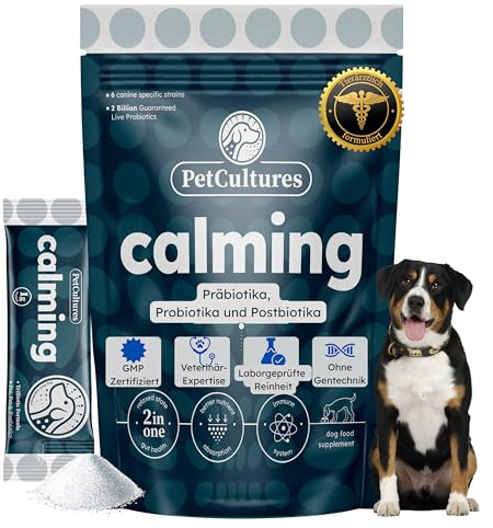PetCultures Calming Tribiotic Hundefutter-Ergänzungspulver – L-Tryptophan, L-Theanin, Unterstützung der Darm-Hirn-Achse (10)