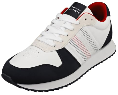 Tommy Hilfiger Herren Runner Sneaker Runner Evo Mix Stitch Sportschuhe, Blau (Desert Sky), 45