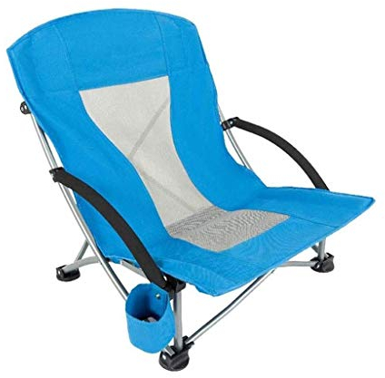 ROLTIN Niedriger Strand-Camping-Klappstuhl, ultraleichter Rucksackstuhl mit Getränkehalter und Tragetasche, kompakt für Outdoor, Camping, Grillen, St