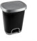 JARDIN202 - Poubelle en plastique moderne | Ouverture à pédale | Poubelle recyclable | 27 litres (argent - noir)