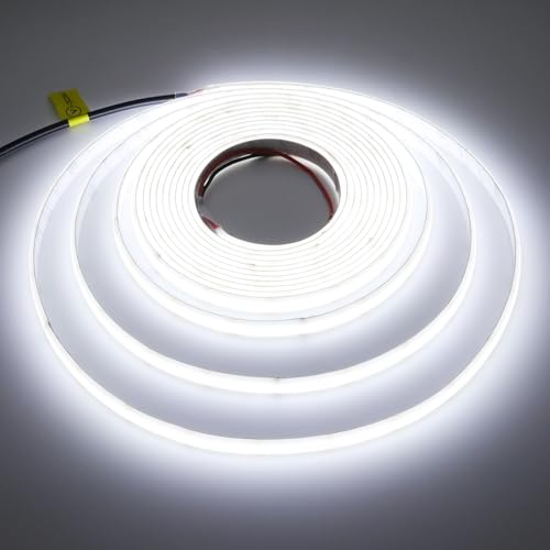 TOPAI 24V LED Streifen Diffus 5M 6000K Kaltweiss IP65 Wasserdicht 11000LM Sehr Hell 20W/M, 238LED/M Hochdichte Selbstklebend & Schneidbar, Gleichmäßiges Licht Punktlos Besser als COB für Innen/Außen