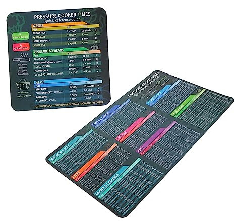 Ciieeo 2pcs Magnetic Cooking Time Chart for Instant Pressure Cooker Non-damaging Decals Easy to Read Magnetic Cook Pot Magnet for Kitchen Use