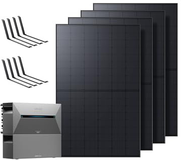Anker SOLIX Balkonkraftwerk mit Speicher (1780W | 3200Wh), Solarbank 2 E1600 Pro (1600Wh) mit BP1600 Erweiterungsakku (1600Wh), 4× RS40T (445W), Bodenhalterungen, 4 MPPT, 1000W AC, Plug&Play