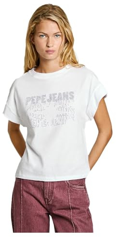 PEPE JEANS Damen Lira T-Shirt, weiß, XS