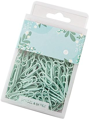 ANKROYU 70 Stück Büroklammern, Niedliche Kleine Büroklammern aus Eisen, Rostfreie Büroklammern, Multifunktionale Kunststoffbeschichtete Büroklammern für Schule und Büro(Mint Green)
