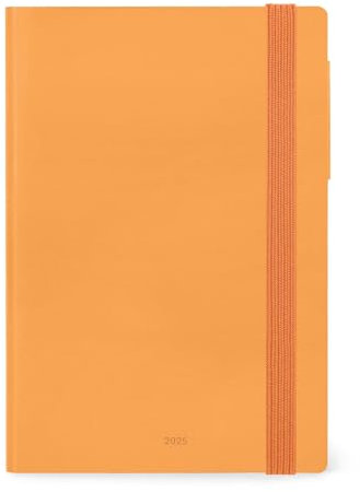 Legami - Agenda Settimanale con Notebook, 12 Mesi Medium, Diario da Gennaio 2025 a Dicembre 2025, Chiusura a Elastico, Planner Mensile Gennaio 2026, Taschina Finale, Rubrica, 12 x 18 cm, Apricot Crush