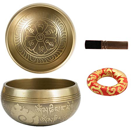 Cuenco tibetano hecho a mano para yoga, meditación, sanador