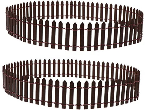 Yardenfun 2pcs Mini Wooden Fence Micro Mini Fence Ornament Diorama Fence Landscape Wire Fencing Mini Garden Fence Wire Mesh Fence Miniature Decor Fence Edging Terrarium Decor Trellis Planter