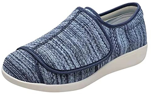 Genérico Zapatillas Lona 𝗣lataforma Mujer Cordones, fáciles Poner y Quitar, Suaves y Transpirables Zapatillas Deportivas Mujer 𝗕lancas (Blue, 48)