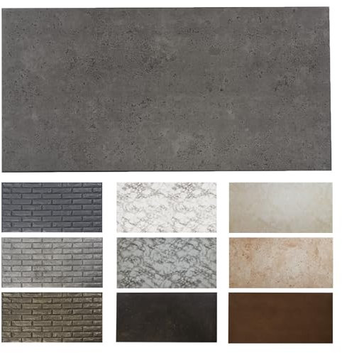 MDEKOR Wandpaneele Beton 50x100 cm | XPS 3D Wandverkleidung in Betonoptik | 12 Stück = 6 m² Gray Dark | Paneele 4,5 mm dick | Dekorative Platten aus Porystyrol für Innenräume