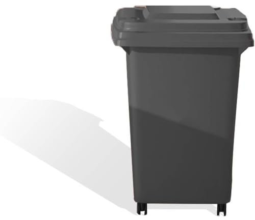 BESTXH Noir,30L, Poubelle D'ExtéRieur à roulettes, Poubelle avec Couvercle, Poubelle Commerciale RéSidentielle, Grande Poubelle Robuste, Conteneur à DéChets pour ArrièRe-Cour, Garage
