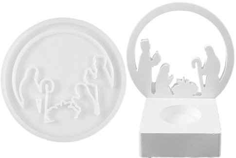 Stampo per palcoscenico della natività, decorazioni per tavolo in gesso per nascita di Gesù, stampo per stampaggio di arte antiaderente, stampi per resina epossidica, stampi per fabbricazione di