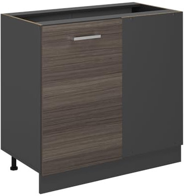 Vicco Eckunterschrank R-Line, Küchen Eckschrank, Edelgrau, 86 cm ohne Arbeitsplatte
