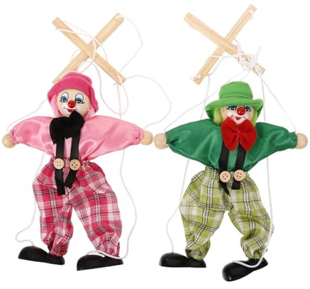 Marionette Pirata in Legno 2 Pezzi, Giocattolo Interattivo | Disegno Piratesco Divertente, Adatto a Teatrino delle Marionette, per Scuola e Gioco Genitore-ragazzo Ragazza Stile Casuale
