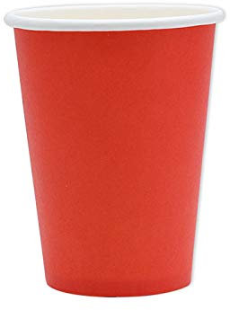 VARZI Set 25 Bicchieri Monouso 200cc Tinta Unita 1956 (Rosso)