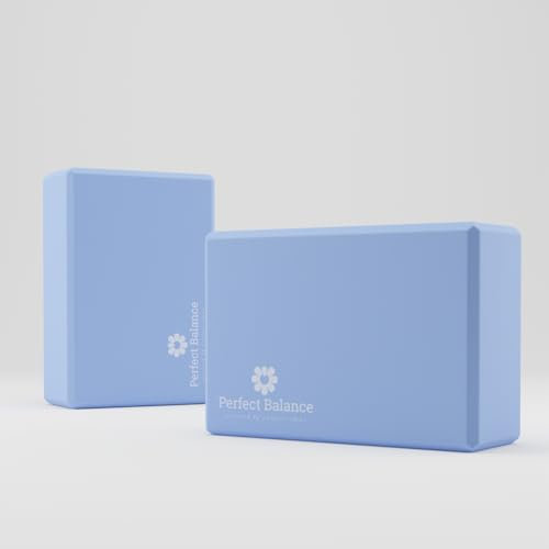 Perfect Balance® Yoga Blöcke [Premium Erfahrung] - Hochwertiges TPE-Material, Rutschfeste Oberfläche - Stilvoll und umweltfreundlich (blau, Yoga Block)