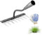 Rack in ferro 2,0, rastrello in ferro per giardinaggio e diserbo, Hochleistungs-Kohlenstoffstahl-Entgitterrechen con 5/6/7 / 8 denti, strumento professionale per diserbo da giardino (8 Teeth)