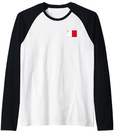 BANDIERA NAZIONALE DI MALTA VALLETTA Maglia con Maniche Raglan