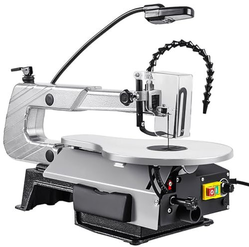 YXFAZPP 16 Desktop Variable Speed Scroll Saw, 150W Multifunctional Woodworking Carving Saw with Work Light, 45° Tiltable Dust-Free Cutting Machine for Crafting and DIY