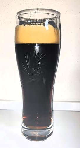 Rahm Kristallglas - Weißbierglas geschliffen / 1 x 0,5 Liter/handarbeit/Weizenbierglas/Bierglas