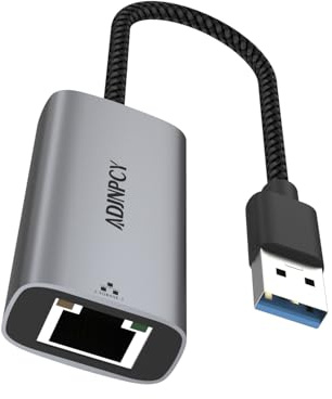 ADJNPCY Adaptateur USB A vers Ethernet 2,5 G, aluminium, réseau informatique, Internet LAN, compatible avec NAS, MacBook Air/Pro, XPS, Windows, MacOS (USB-A vers 2,5 G-AR01)