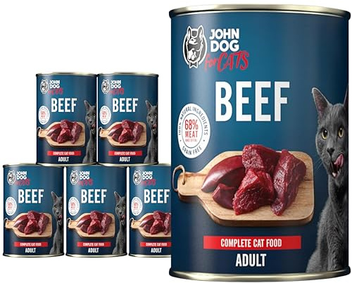 Jane Cat Katzennassfutter Adult Rind 6 x 400g - hochwertiges Nassfutter für Katzen - ohne Getreide und Zucker, mit 100% frischen Zutaten